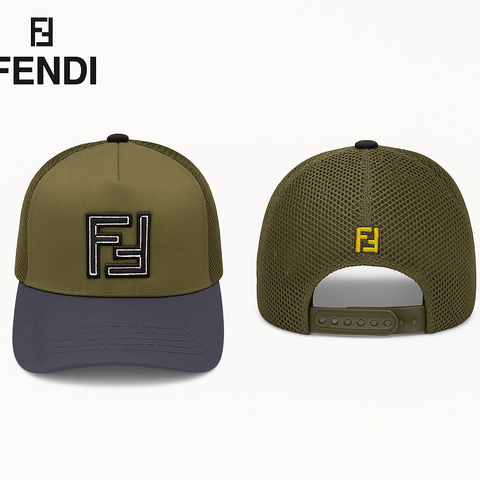 Fendi Army Green Trucker Cap