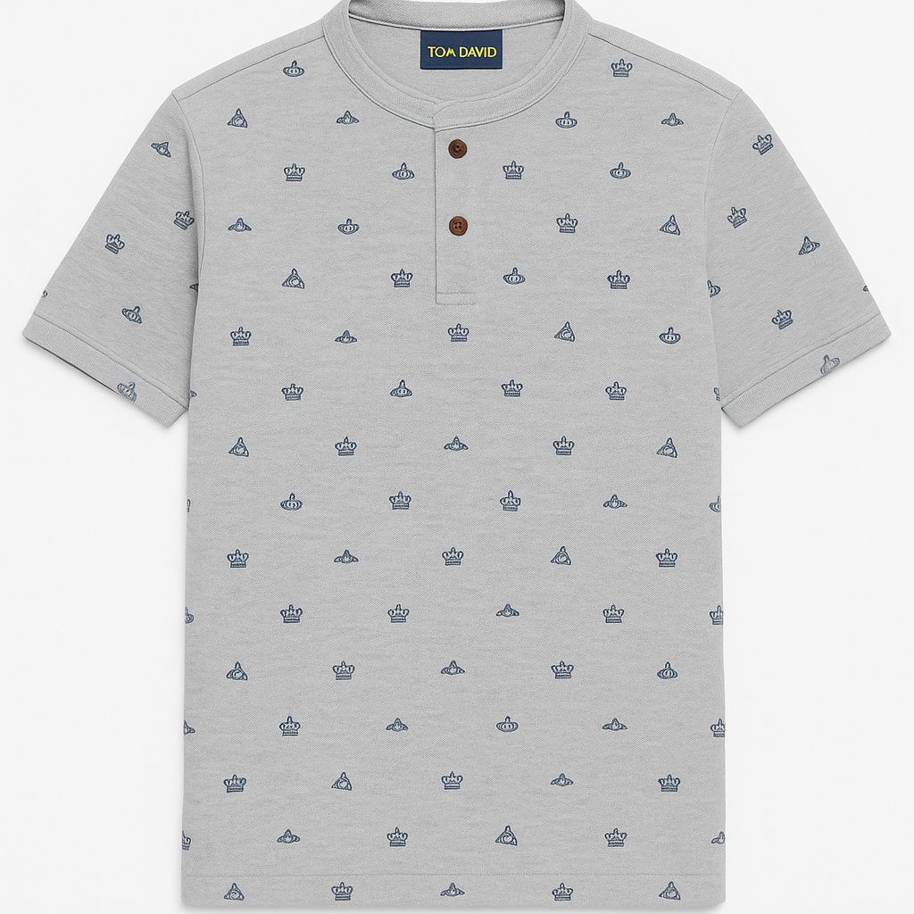 Tom David Men Band Neck T shirt