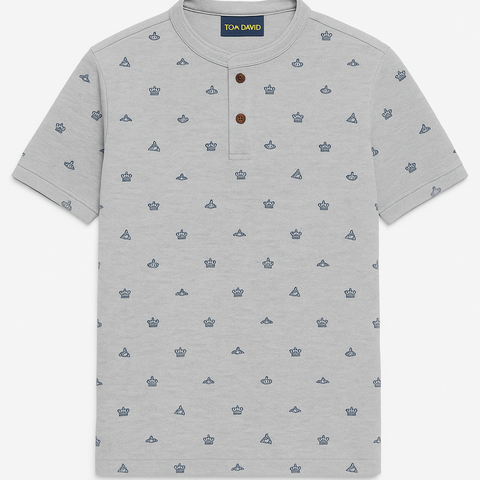 Tom David Men Band Neck T shirt