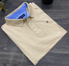 Cotton-piqué polo Tommy Hilfiger Polo Yellow Plain shirt with logo undercollar
