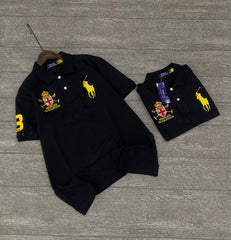 PRL Black Big Pony Men Polo