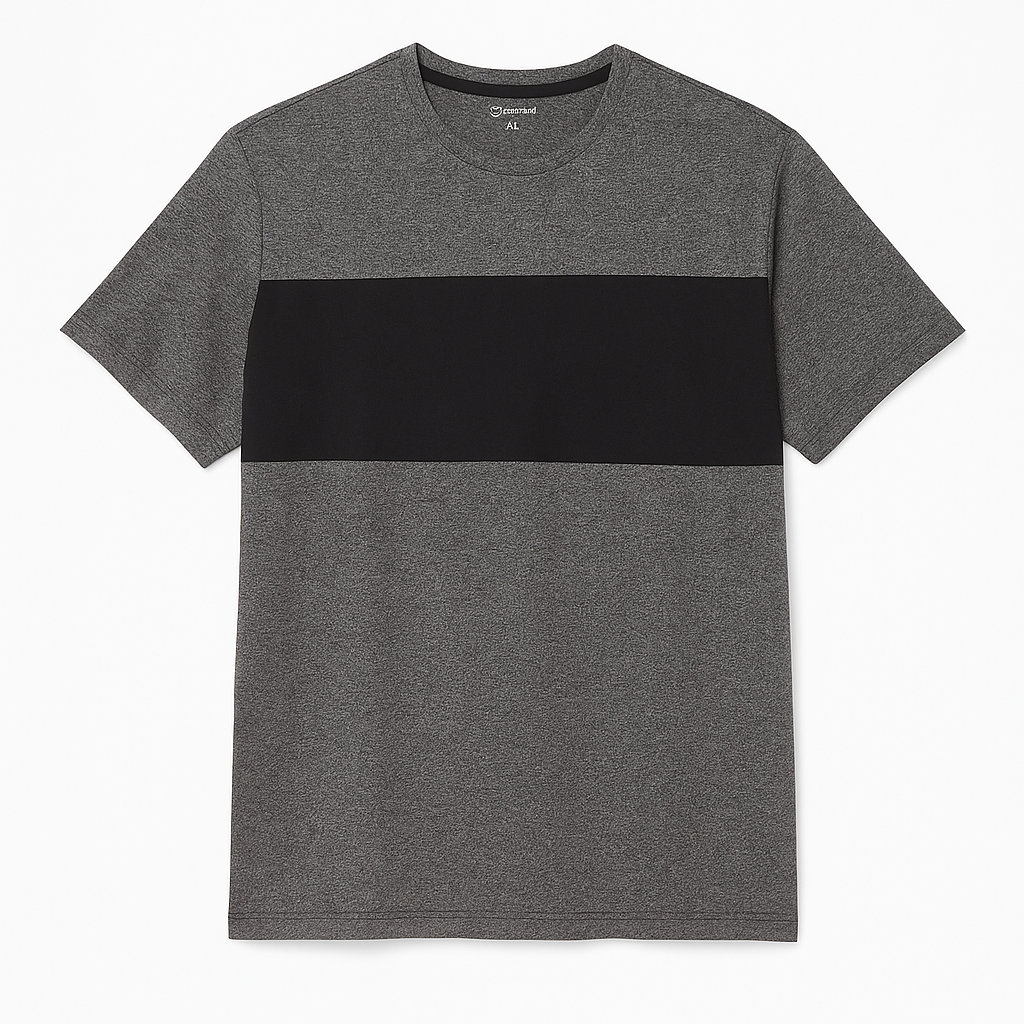 Men Grey Bold Stripe T shirt