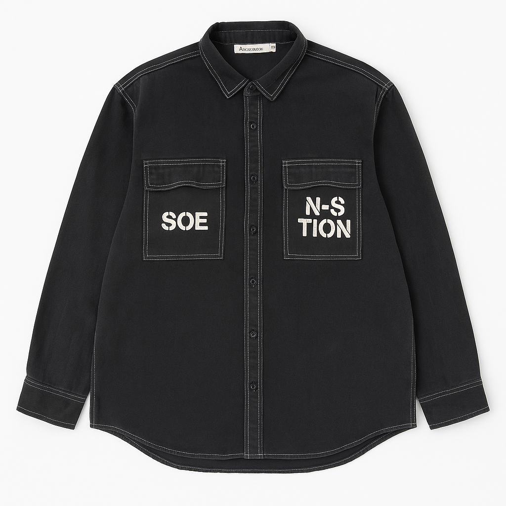 Next Denim Black Vintage Shirt