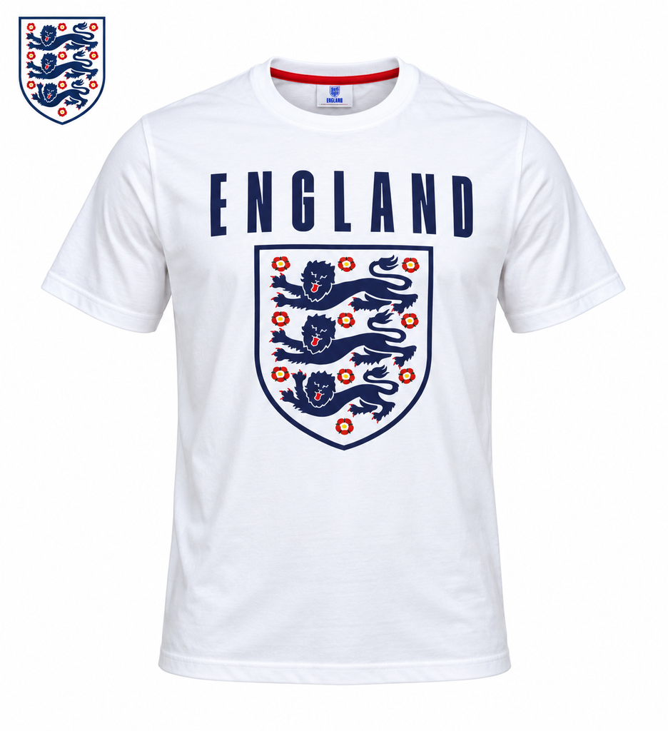 England Men White T shirt