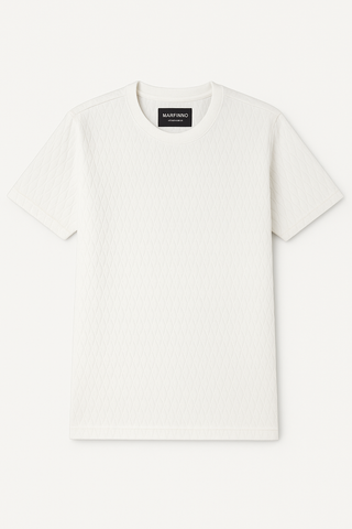 Marfino Off White Vintage Round Neck T shirt