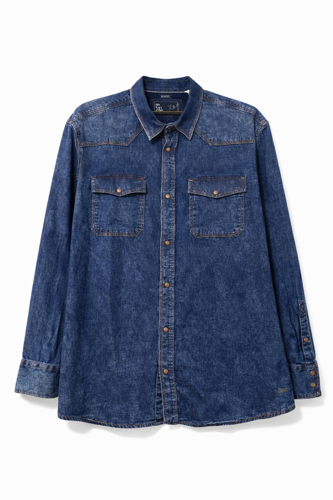 Tom Denim Men Long Sleeve Shirt
