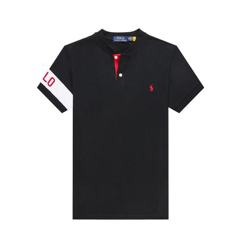 Ralph Lauren Men Black Band Collar T shirt