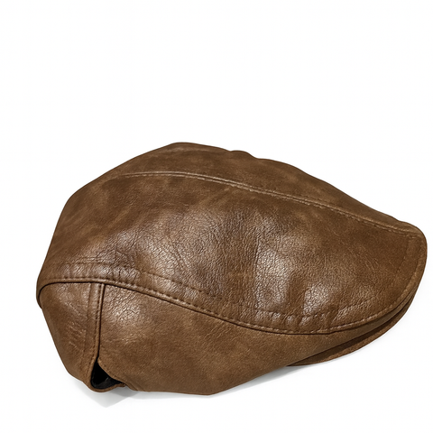 Ivy Cap Brown Leather Hat - Brown Leather