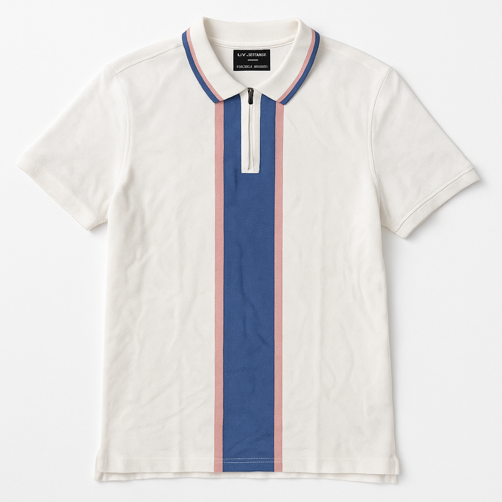 Men Zip Up Polo