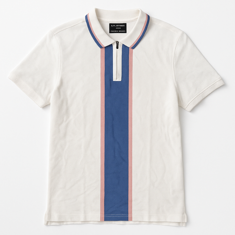 Men Zip Up Polo