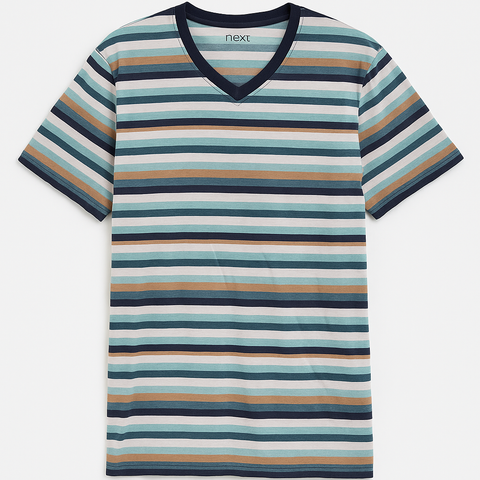 Next Men Stripe T shirt - V neck