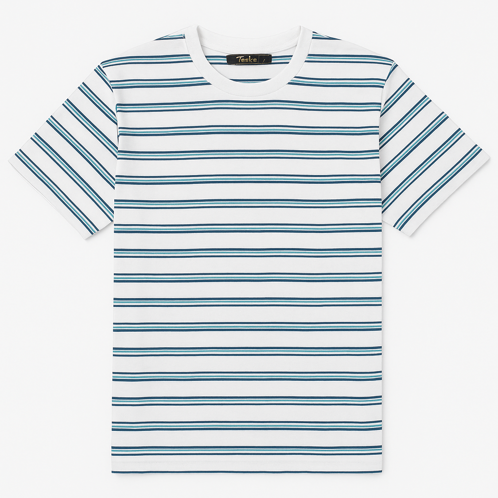 Men Stripe White T shirt