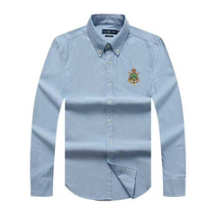 Polo R.L Long Sleeve Men Badge Shirt -  Blue
