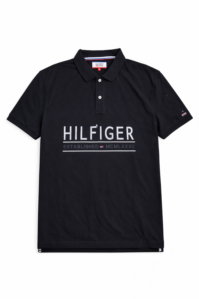 Hilfiger Black Men Polo- Denim Hilfiger