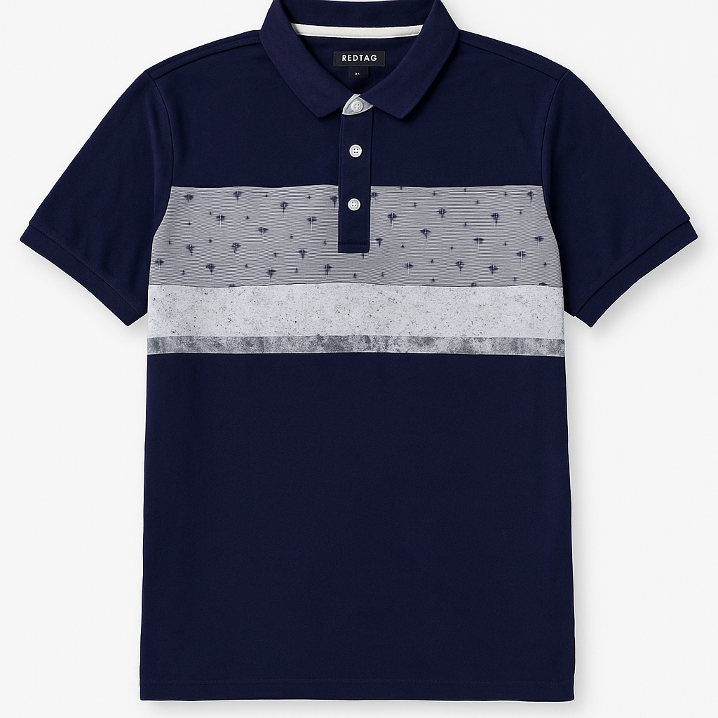 Redtag Men Polo - Navy Blue