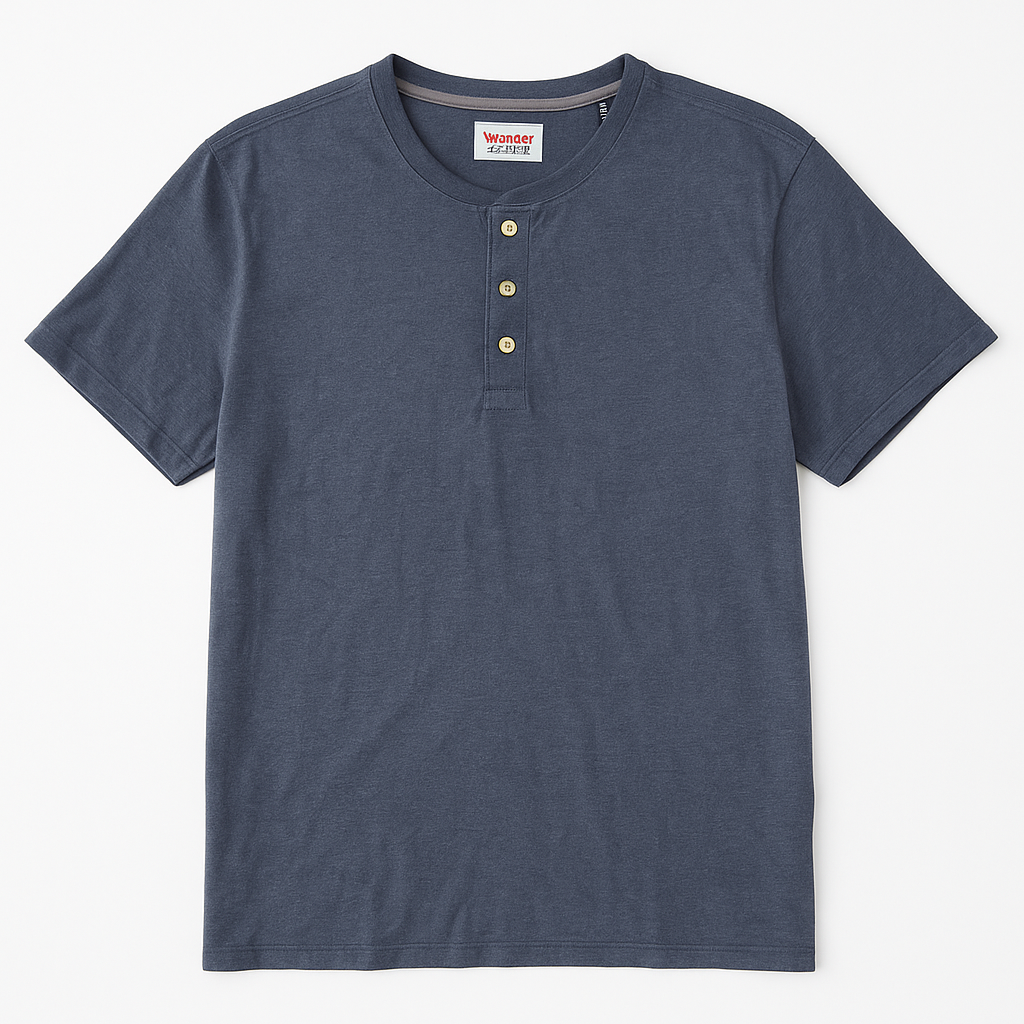 Wrangler Grey Band Collar T shirt