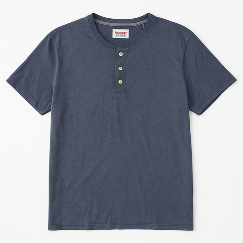 Wrangler Grey Band Collar T shirt