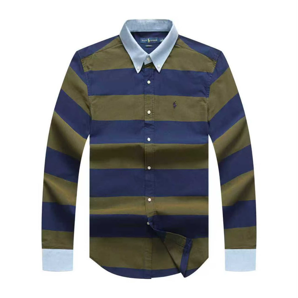 RRL Small Pony Bold Stripe Long Sleeve Men Shirt