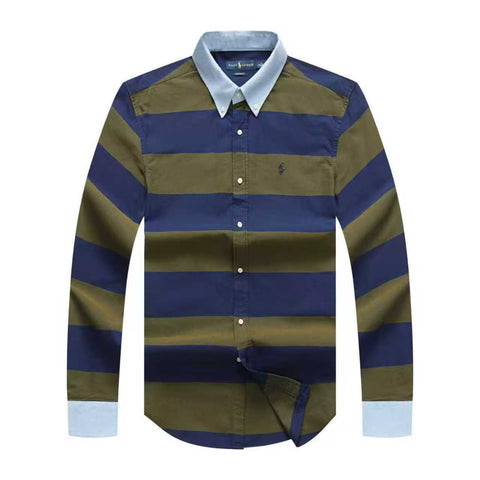 RRL Small Pony Bold Stripe Long Sleeve Men Shirt