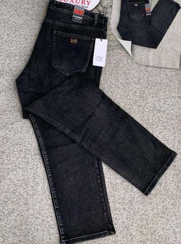 D&G Men Straight Cut Black Stone Wash Jeans