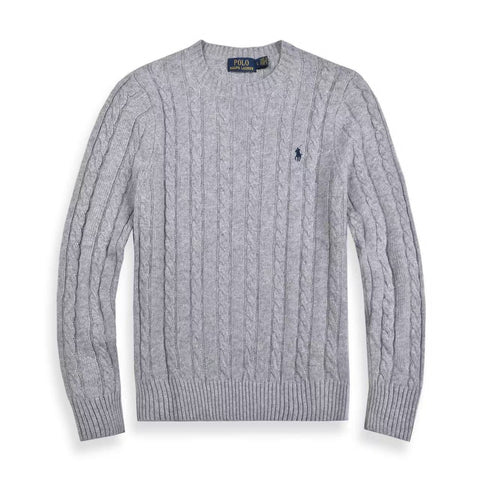 Polo Ralph Lauren Cable Knit Grey Long Sleeve Sweater