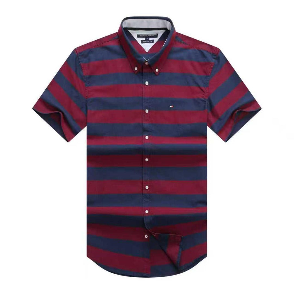 Tommy Hilfiger Oxford Men Horizontal Opaque Short Sleeve Shirt