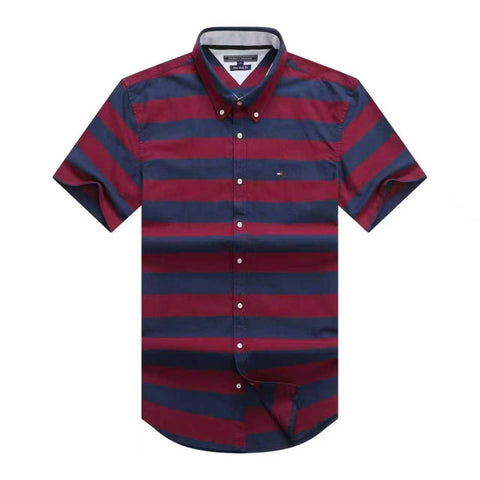 Tommy Hilfiger Oxford Men Horizontal Opaque Short Sleeve Shirt