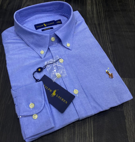 Polo Ralph Lauren Oxford Men Button Down Long Sleeve Shirt- Blue