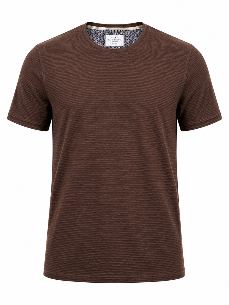 Denim & Flower Men Brown T shirt