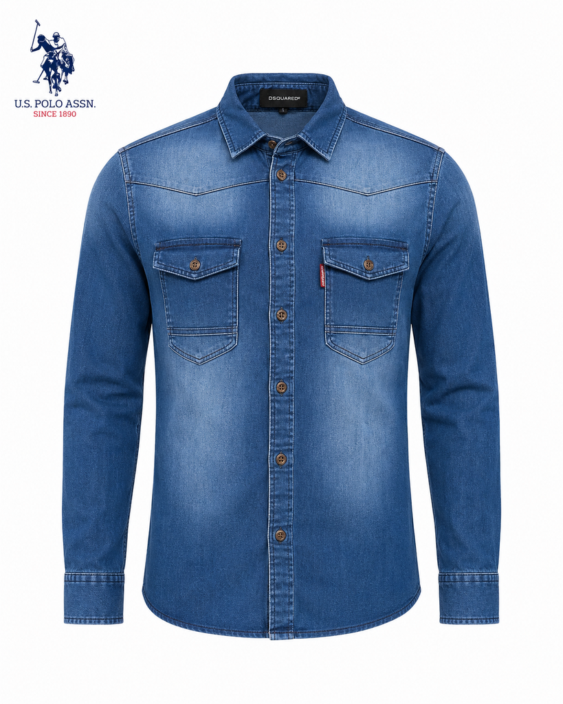 Dquared Men Denim Long Sleeve Shirt
