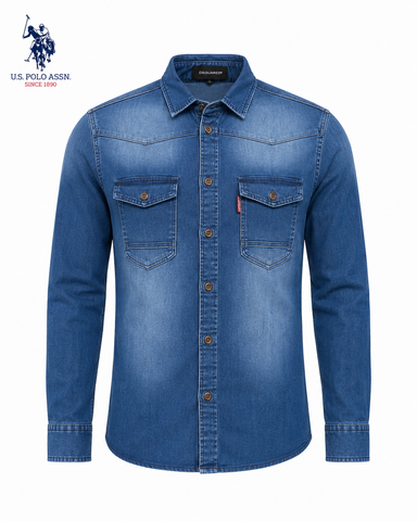 Dquared Men Denim Long Sleeve Shirt