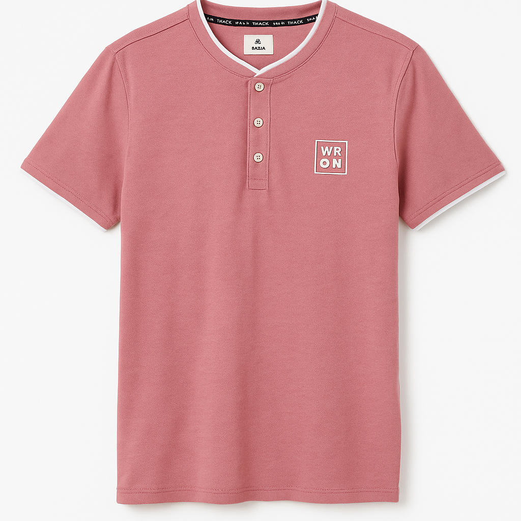Wrng Men Band Collar T shirt