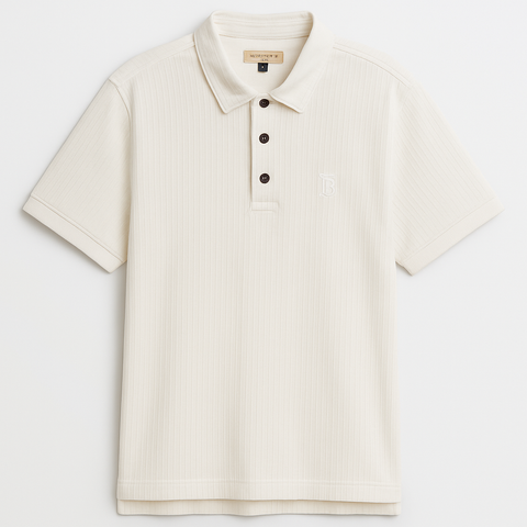 Burberry Men Off White Polo