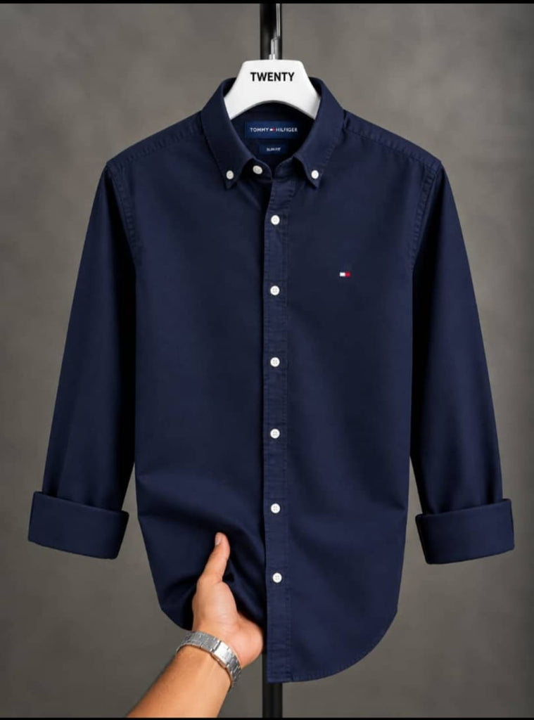 Tommy Hilfiger Men Long Sleeve Shirt- Navy Blue