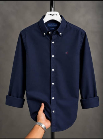 Tommy Hilfiger Men Long Sleeve Shirt- Navy Blue