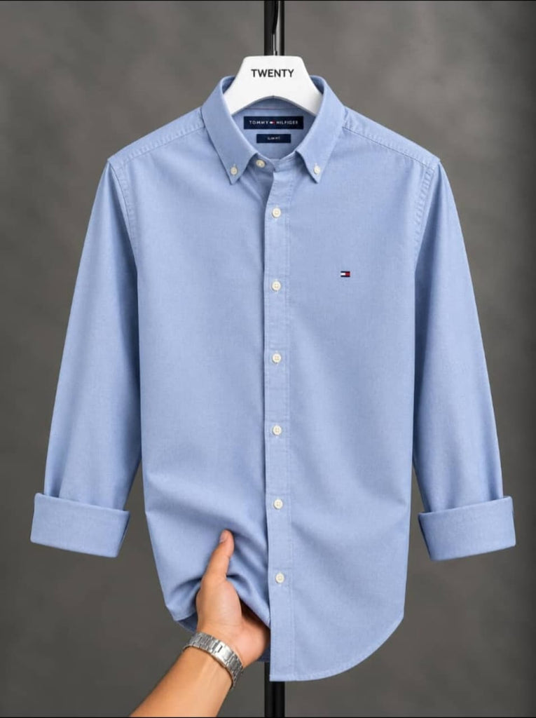 Tommy Hilfiger Men Long Sleeve Shirt - Sky Blue