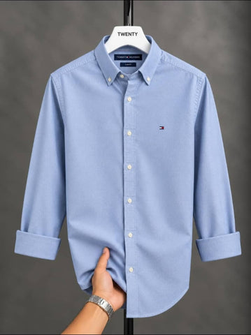 Tommy Hilfiger Men Long Sleeve Shirt - Sky Blue