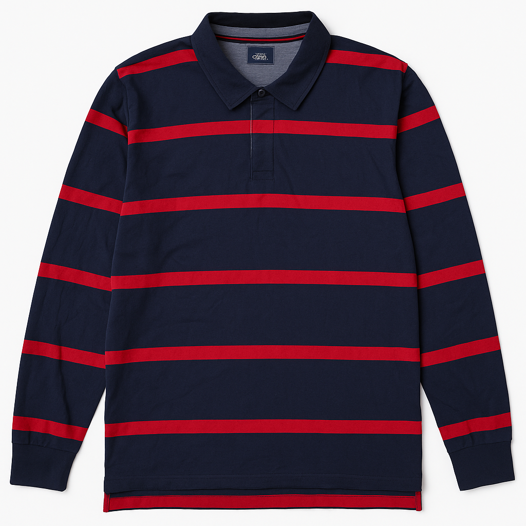 Giovanni Men Stripe Men Long Sleeve Polo