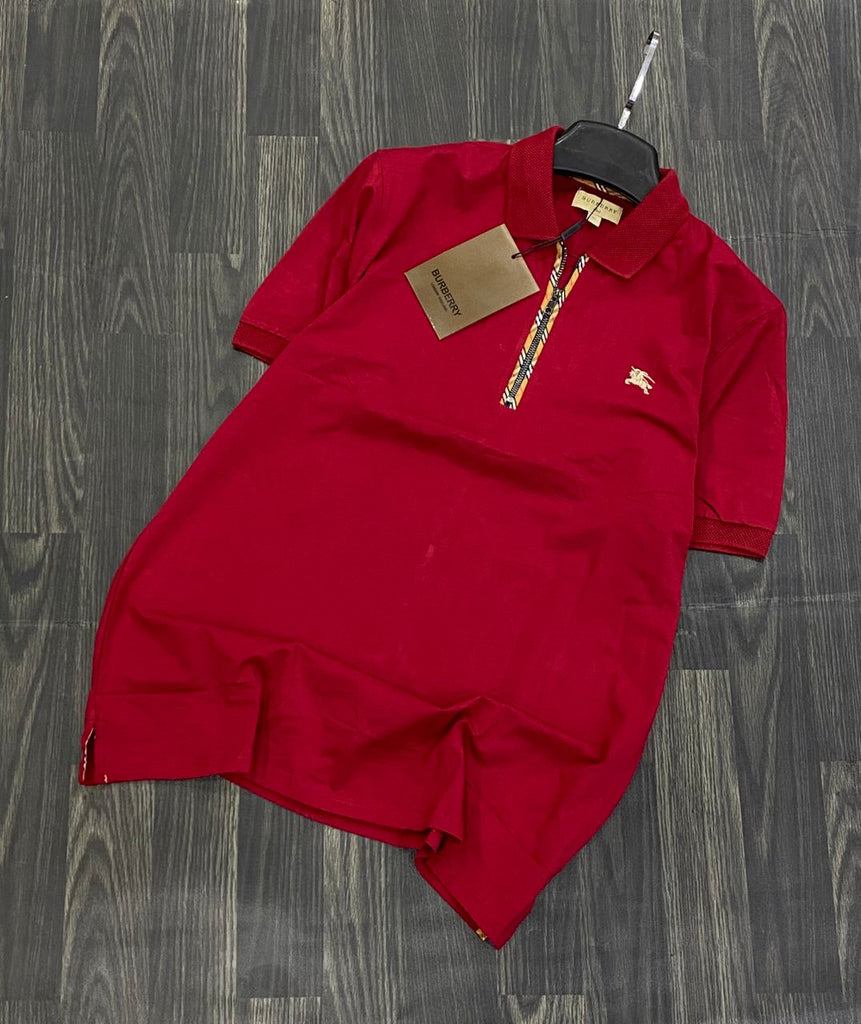 Burberry Red Men Zip Up  Polo