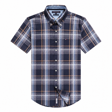 Tommy Hilfiger Men Check Short Sleeve Shirt New York Fit