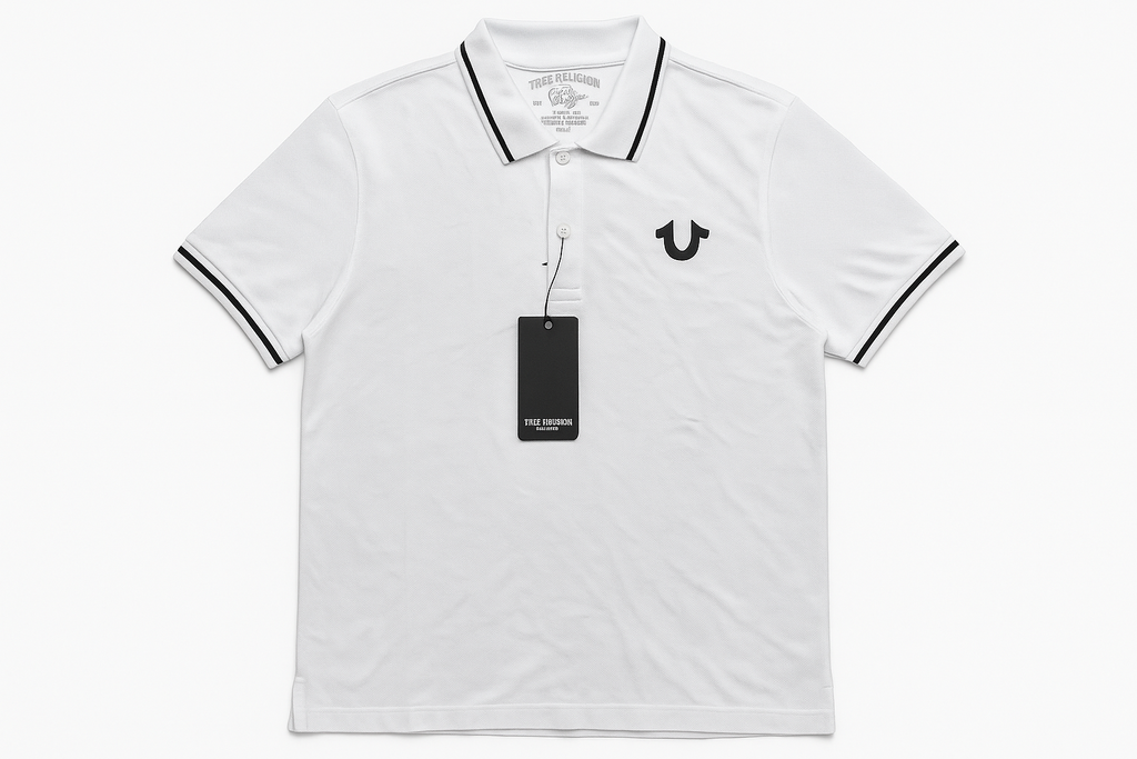 True Religion Men White Premium White Polo