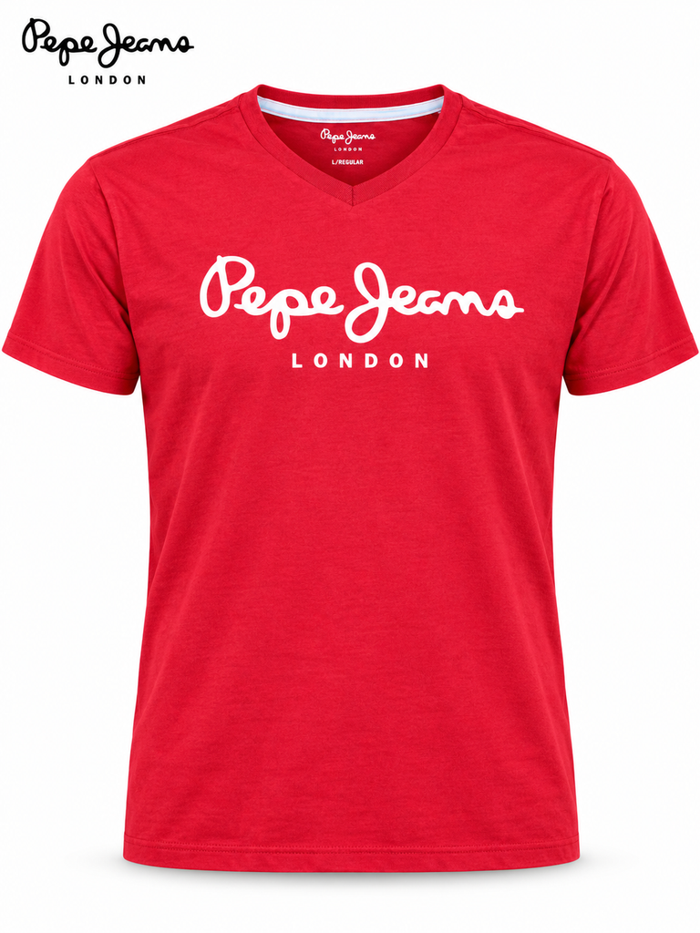 Pepe Jeans Red V neck T shirt