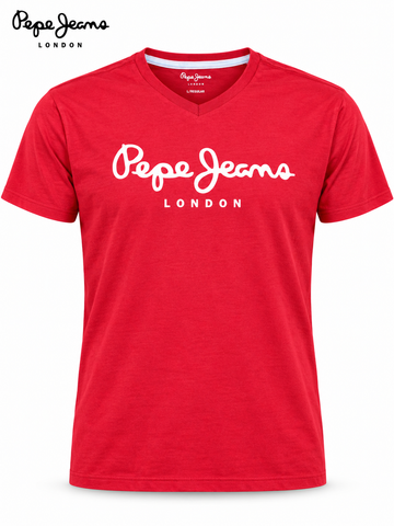 Pepe Jeans Red V neck T shirt