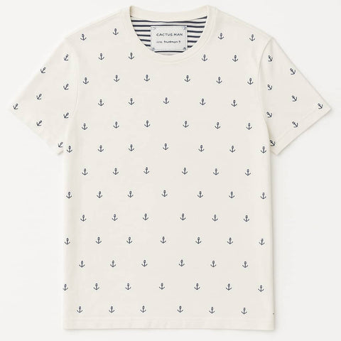 Cactus Man Dotted White T shirt