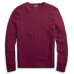 Polo Ralph Lauren Cable Knit Maroon Long Sleeve Sweater