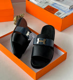 Hermes Men Leather Slide