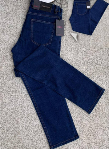 Hugo Boss Men Blue Straight Cut Jeans