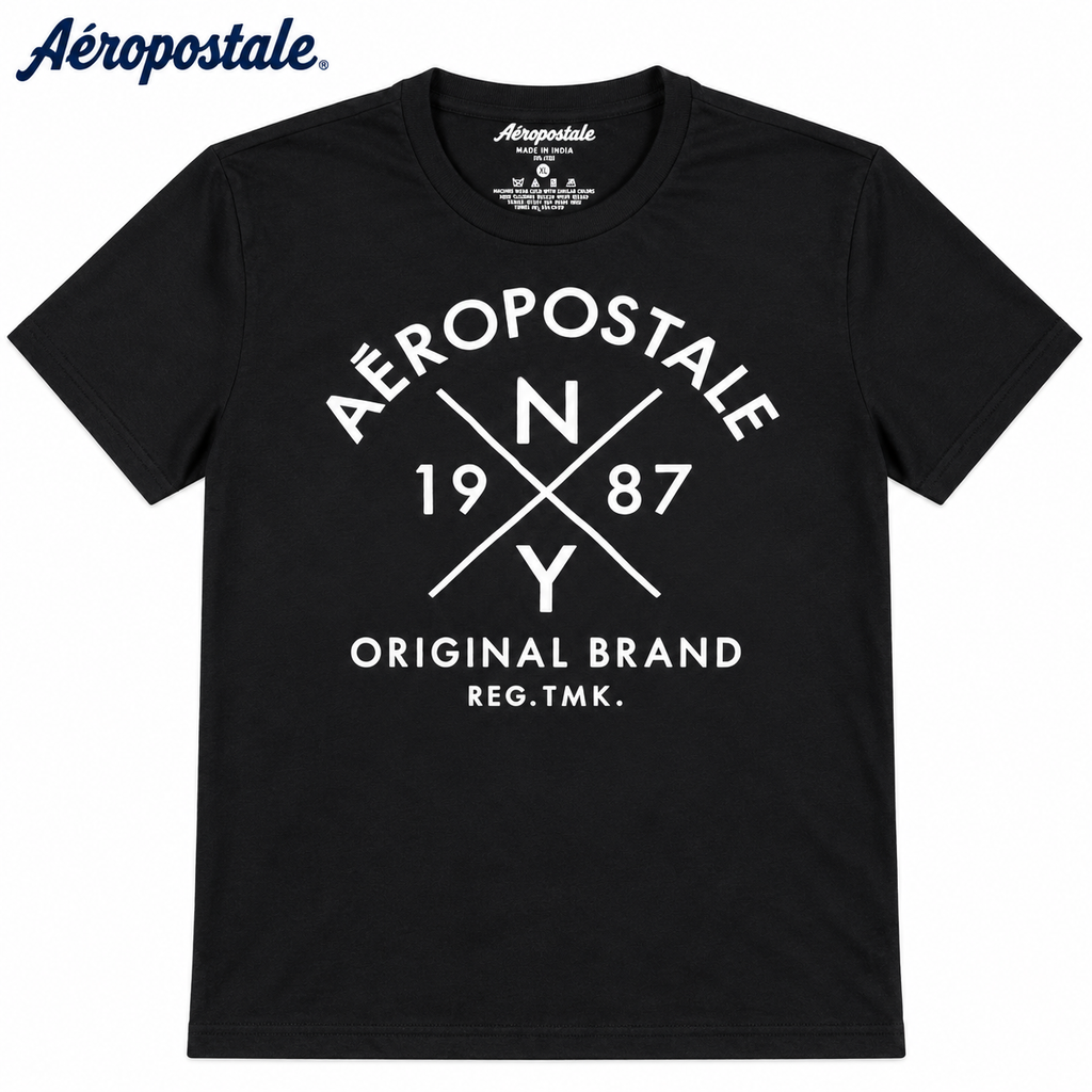 Aeropostale Men Black T shirt
