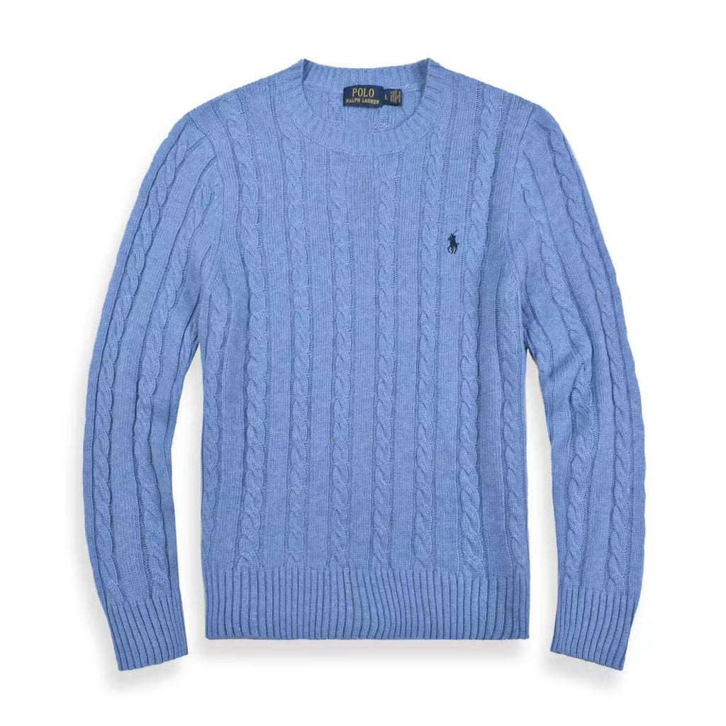 Polo Ralph Lauren Cable Knit Sky Blue Long Sleeve Sweater