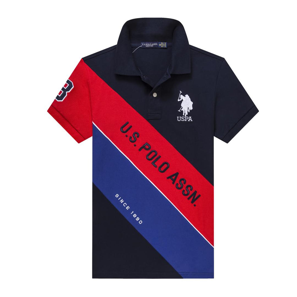USPA ASSN MEN BLACK POLO